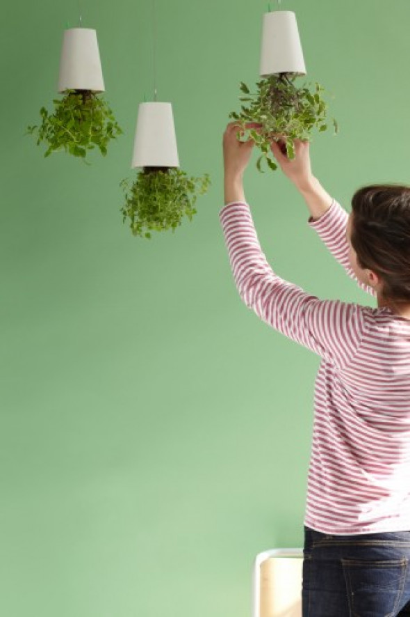 Ekologiczna Doniczka Wisząca Do Góry Nogami Mała Biała Lub Czarna