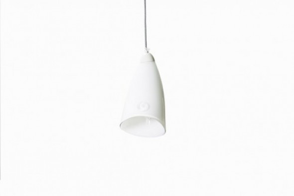 Lampa Wisząca Pastelowa Biała Podłużna