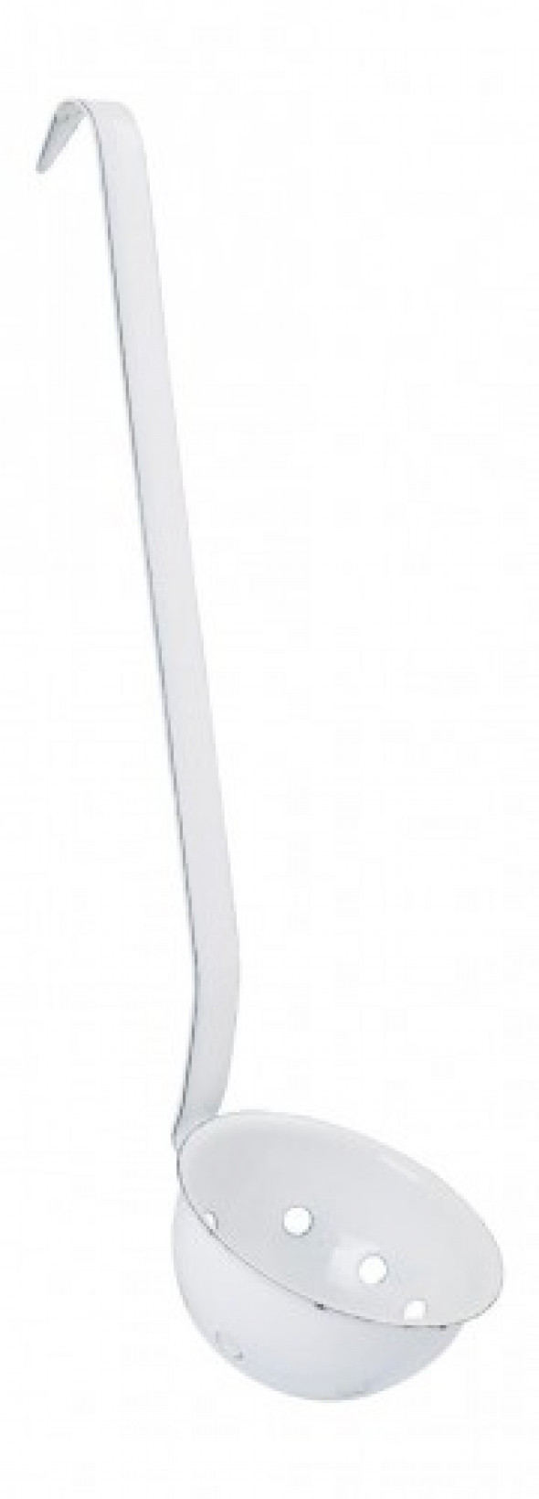 Łyżka Cedzakowa Emaliowana Biała