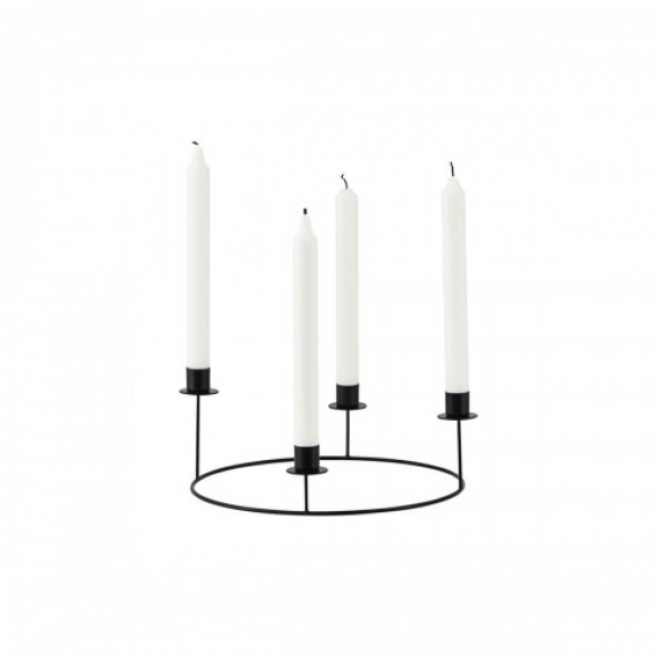 Świecznik Ring Czarny House Doctor