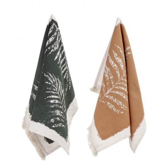 Zestaw Dwóch Ręczników Kuchennych Motyw Paproci Bloomingville