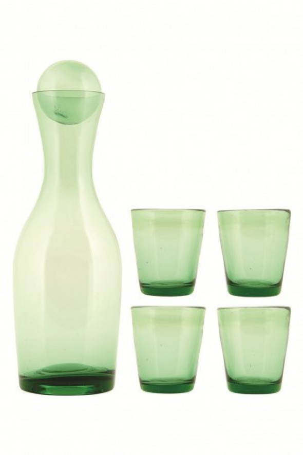 Zielony Giftbox Karafka Plus Szklanki 4 szt.