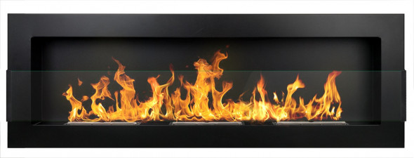 Biokominek zawieszany Archikart 120x40 czarny mat z szybą TÜV