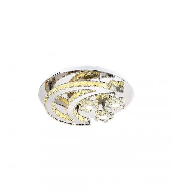 Lampa sufitowa moon crystal plafon led 45cm kryształki 33w