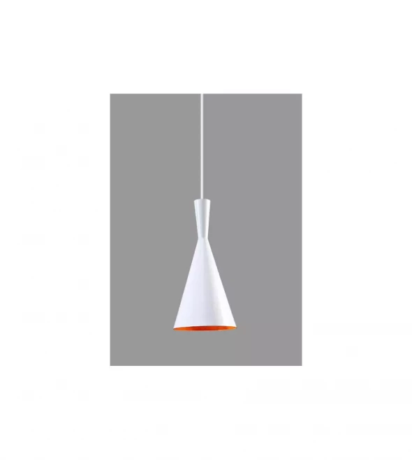 Nowoczesna smukła biało-złota lampa trumpet z linii loft 18cm e27