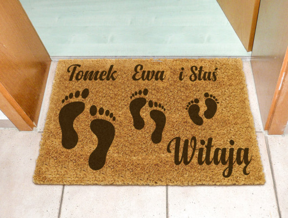 Personalizowana wycieraczka odciski + napis