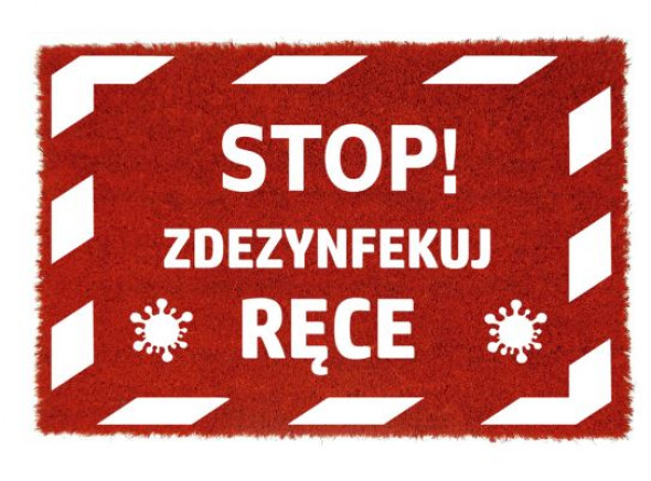 Wycieraczka kokosowa zdezynfekuj ręce