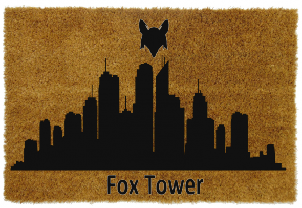 Wycieraczka panorama wieżowce, wycieraczka z grafiką