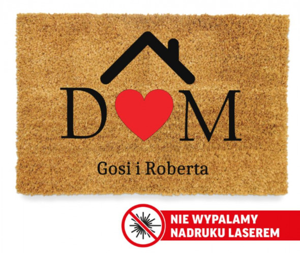 Wycieraczka pod drzwi DOM + Twój napis