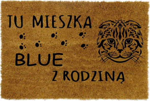 Wycieraczka z logo Tu mieszka KOT