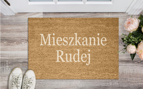 Wycieraczka z nadrukiem "Mieszkanie Rudej"
