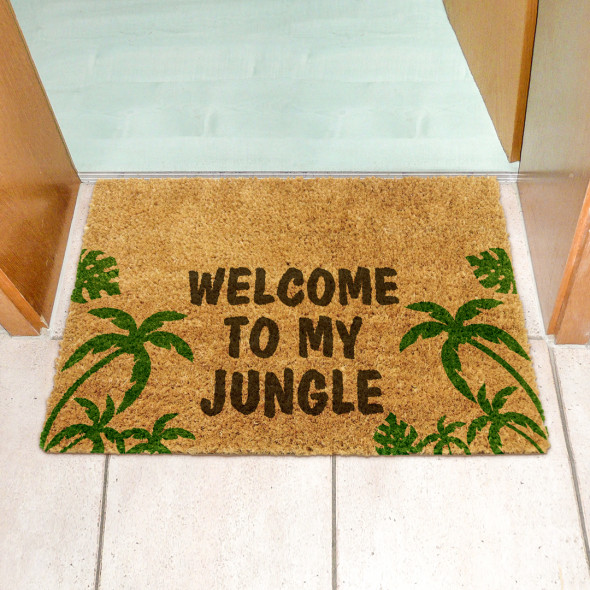 Wycieraczka z napisem Welcome to MY Jungle