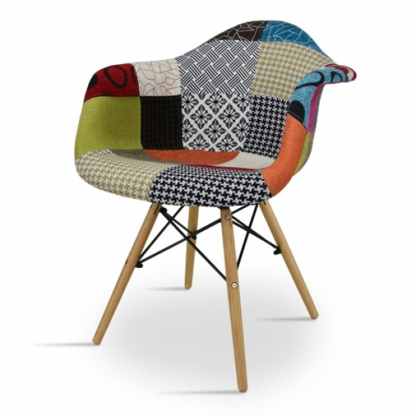 Designerskie krzesło tapicerowane COMODO1 - wzór patchwork