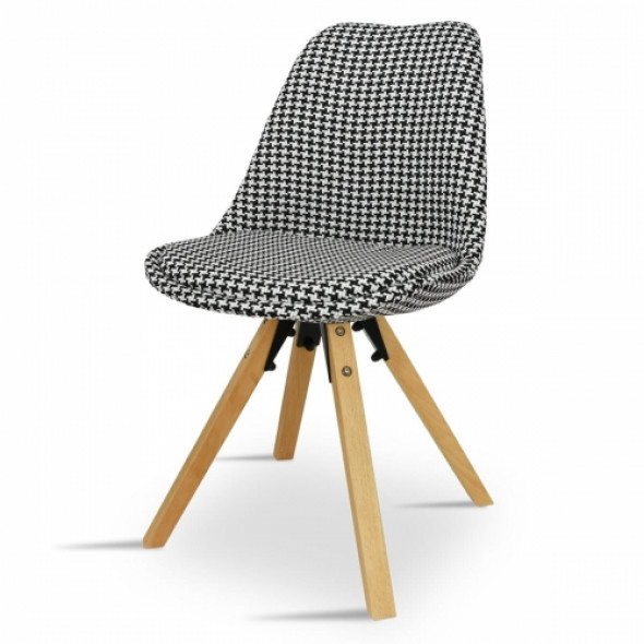 Designerskie krzesło tapicerowane CONTI - wzór pepita