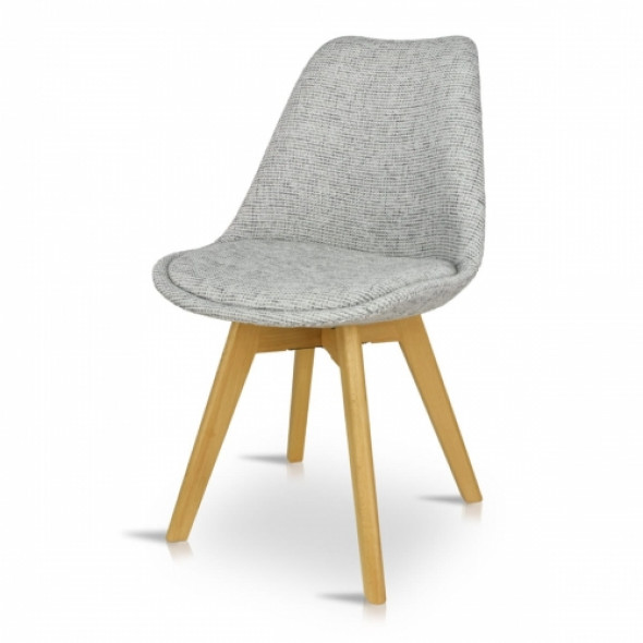 Designerskie krzesło tapicerowane CONTI2 - kolor jasnoszary