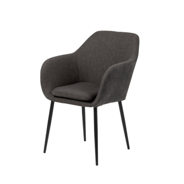 Eleganckie krzesło tapicerowane EMI BIS - kolor szaro-brązowy