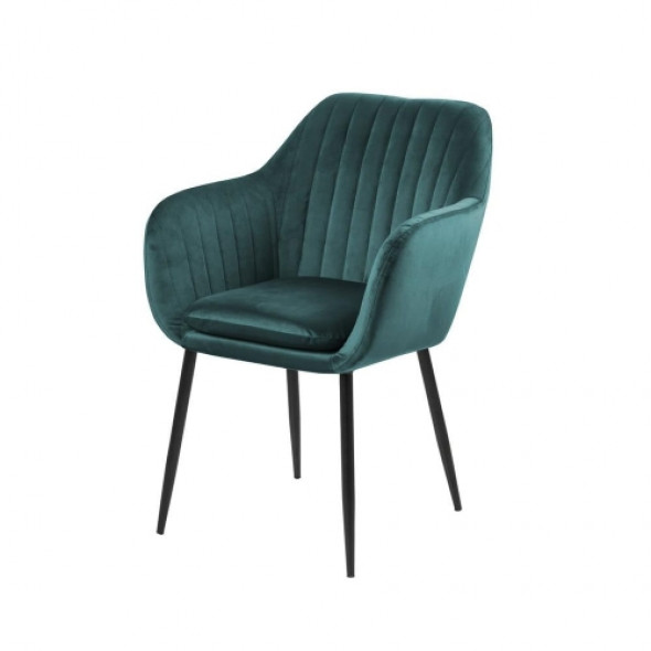 Eleganckie krzesło tapicerowane EMI - kolor butelkowa zieleń