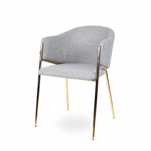 Eleganckie krzesło tapicerowane MAXIMUS, złote nogi - kolor jasnoszary