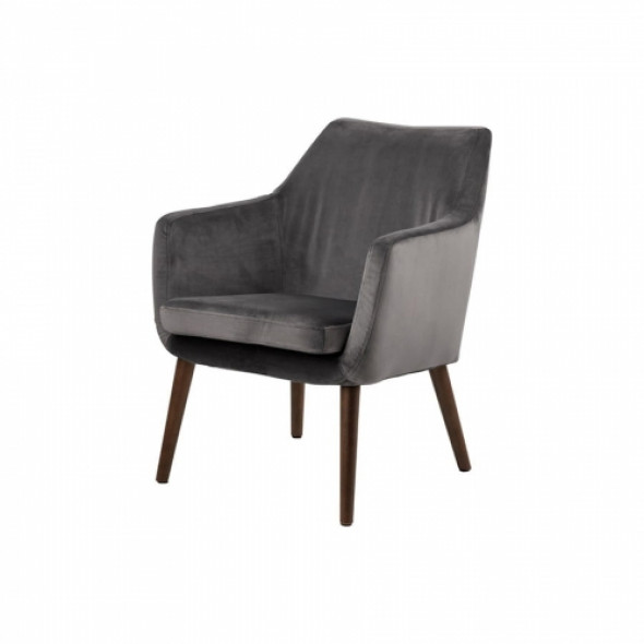 Fotel RONA, dębowe nogi - kolor ciemnoszary