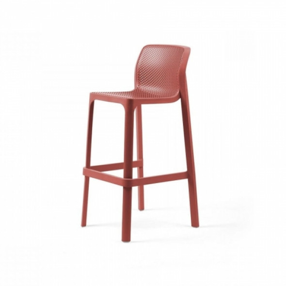 Krzesło barowe/hoker NARDI NET STOOL - kolor corallo/jasnoczerwony