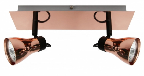 Lampa Angus Listwa 2X50W Gu10 Czarny+Miedziany Bez Żarówek