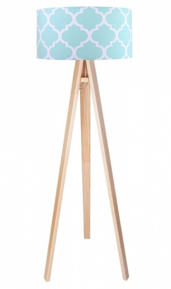 Lampa podłogowa Marokońska koniczyna turkusowo- biała