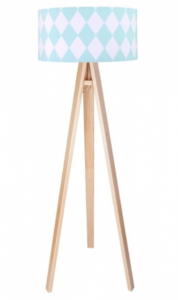 Lampa podłogowa Romby turkusowo-białe