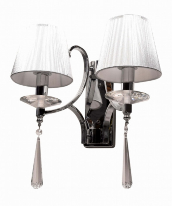 lampa scienna kinkiet krysztalowy srebrny venisia w2