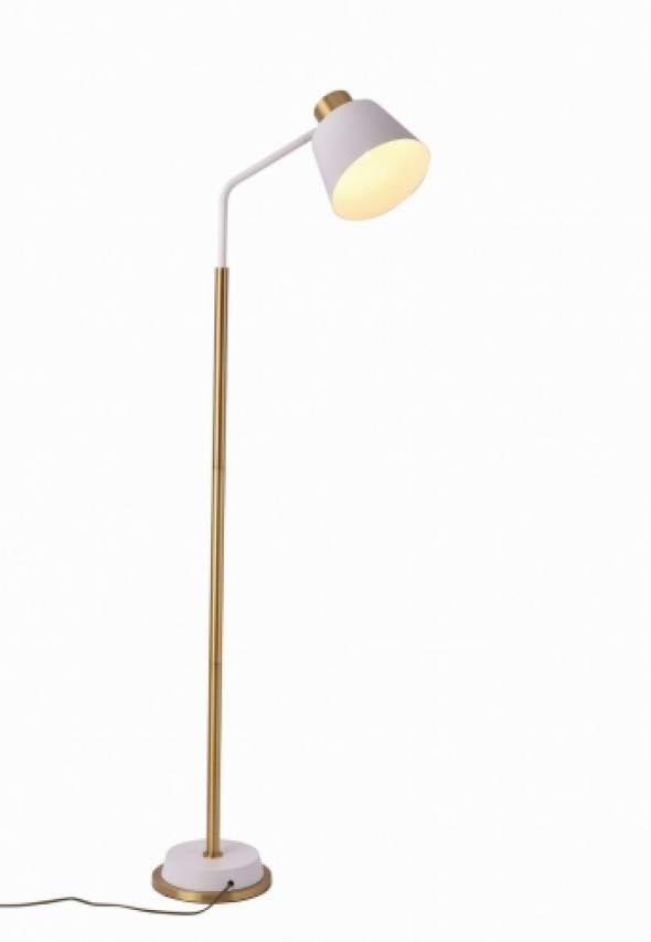lampa stojąca podłogowa mosiężna ardini biała