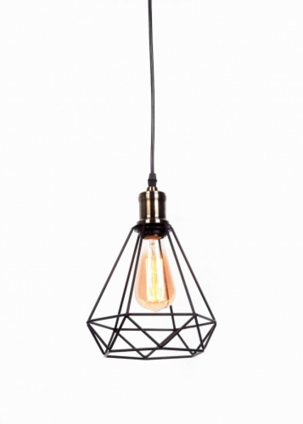 lampa wisząca industrialna loft czarna cobi