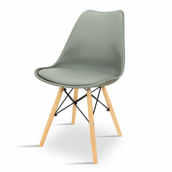 Nowoczesne krzesło SEBASTIAN, eko-skóra - kolor jasnoszary