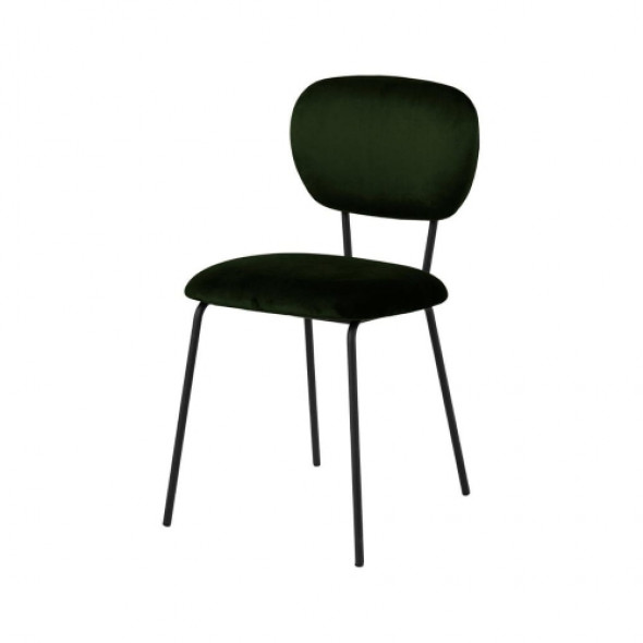 Nowoczesne krzesło tapicerowane ANARIA - kolor butelkowy zielony