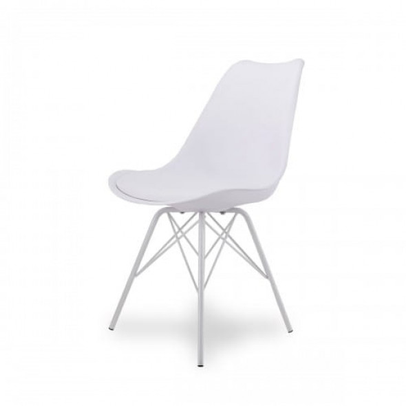 Nowoczesne krzesło tapicerowane GAZZA/1 - kolor biały