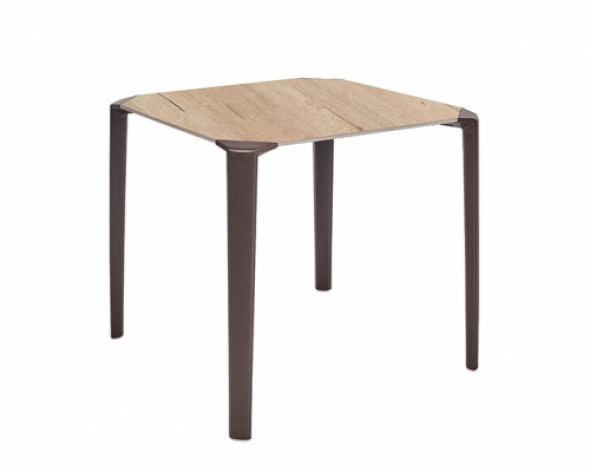 Stół Ezpeleta ONE 80 - kolor oak moka/dębowo ciemnobrązowy