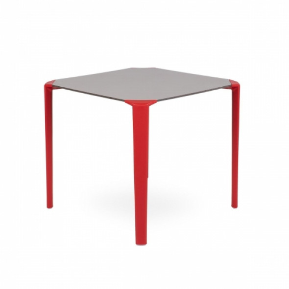 Stół Ezpeleta ONE 80 - kolor taupe cherry/jasnobrązowo czerwony