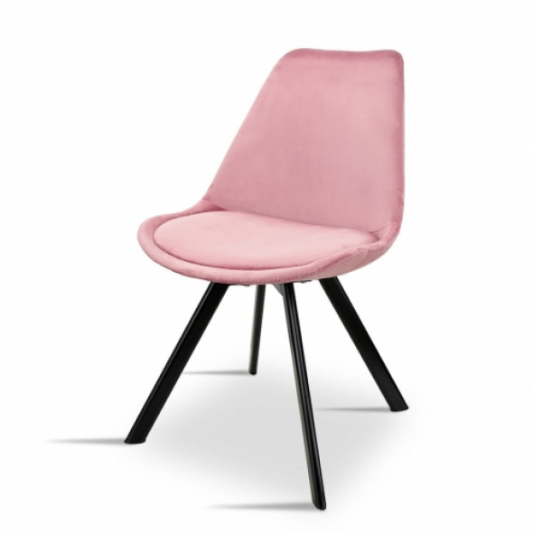 Stylowe krzesło tapicerowane CONTI/MET/2 - kolor różowy