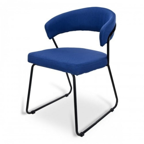 Tapicerowane krzesło MATHEO - kolor niebieski