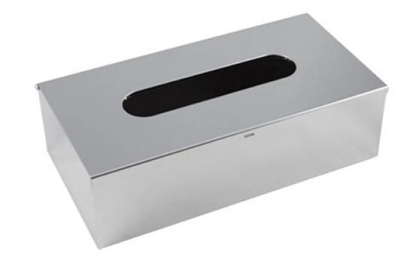 Pojemnik na chusteczki stalowy prostokątny CHROM POŁYSK