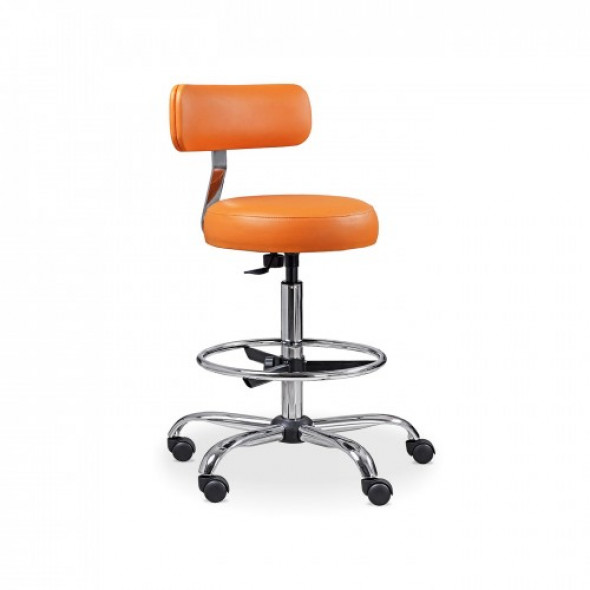 Taboret lekarski z oparciem i podnóżkiem LEKO 1-OP