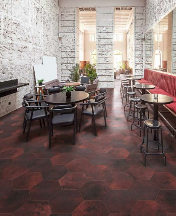 CIR GRES MIAMI RED CLAY ESAGONA 24x27,7