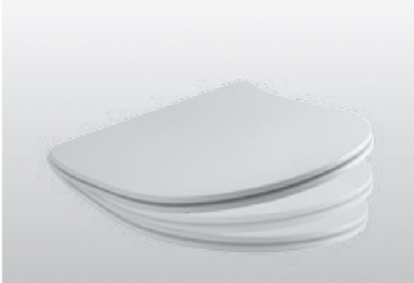 Kerasan deska slim wolnoopadająca Flo biała zawiasy chrom 3191