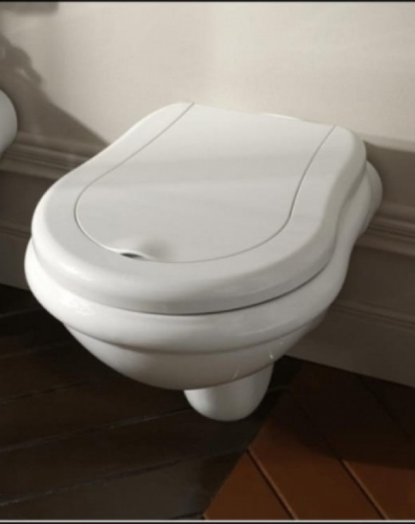 Kerasan Retro deska biała wolnoopadająca chrom 108901