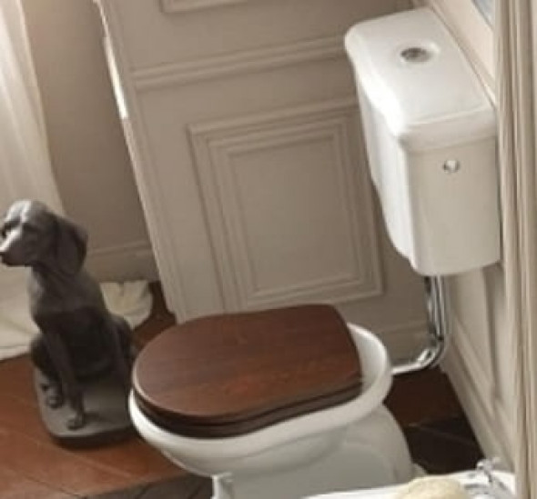 Kerasan Retro deska drewniana wolnoopadająca chrom 108840