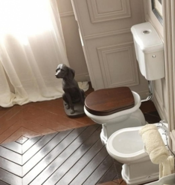 Kerasan Retro deska drewniana zwykła chrom 109040