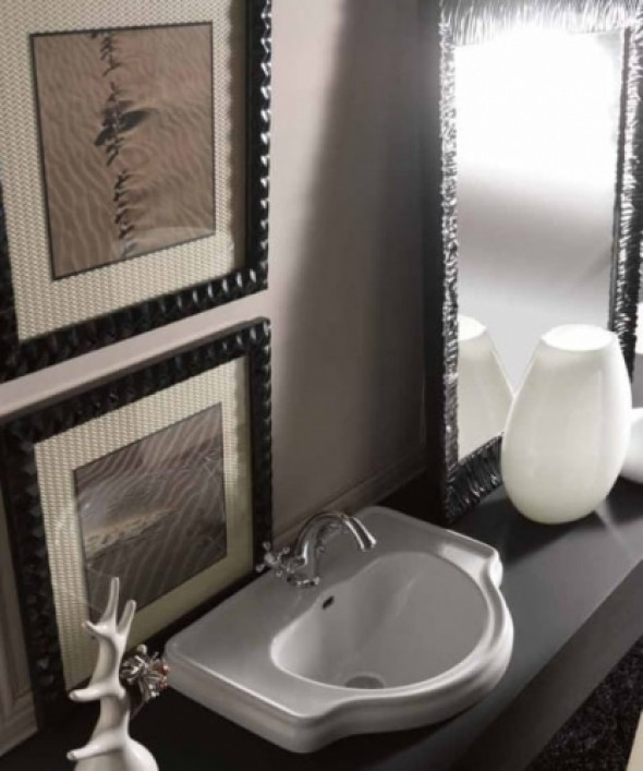 Kerasan Retro umywalka nablatowa 62/46 biała 103001