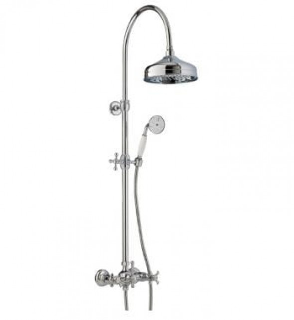 Rubinetterie Treemme bateria kabinowa z deszczownią Nuova Retro 4190 chrom