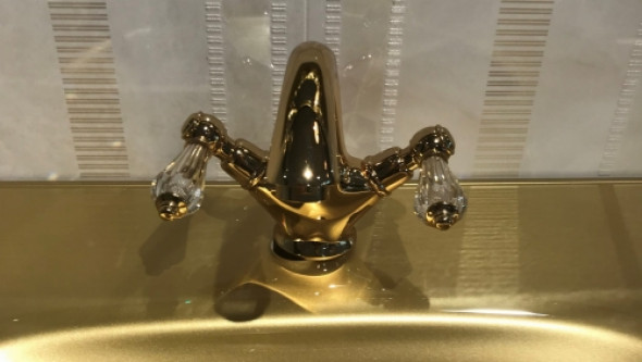 Rubinetterie Treemme bateria umywalkowa Old Italy Swarovski 4414 złota