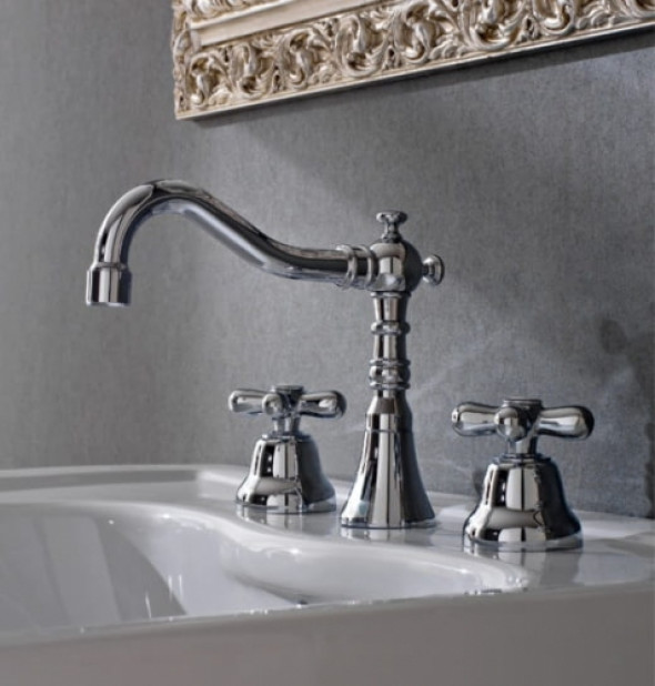 Rubinetterie Treemme bateria umywalkowa Romantica 3-otworowa 3617 chrom