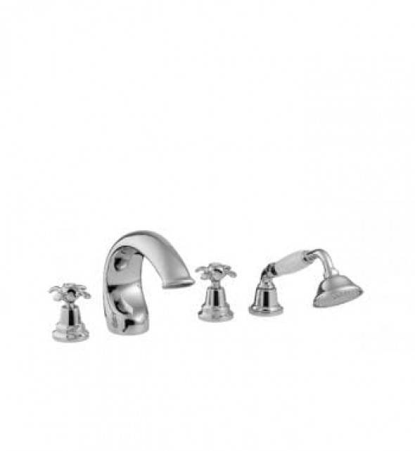 Rubinetterie Treemme bateria wannowa 4-otworowa Nuova Retro 4171 chrom